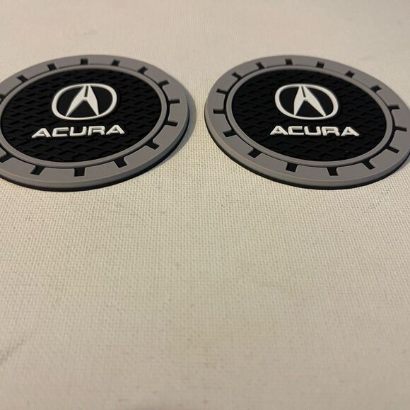 Acura car cup Coasters in black and gray. Set of 2 NWT - Picture 3 of 4